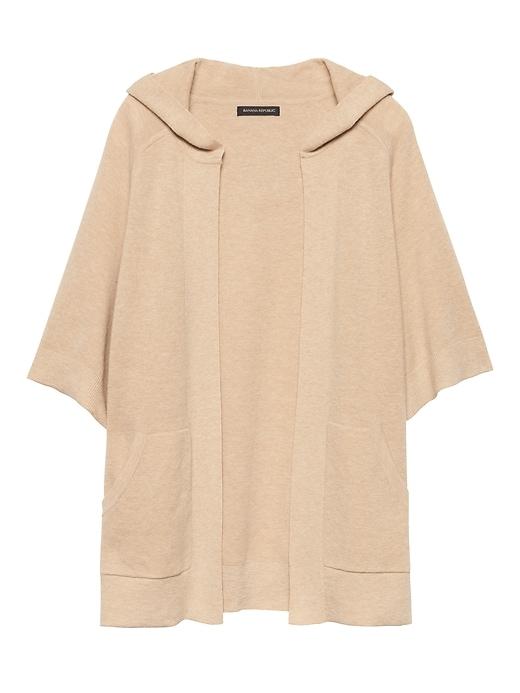 Banana Republic Womens Life In Motion Machine-washable Cashmere Blend Open Sweater Hoodie Toasted Almond Size Xs/s