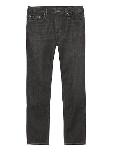 Banana Republic Mens Heritage Athletic Tapered Black Rigid Jean Obsidian Size 28w