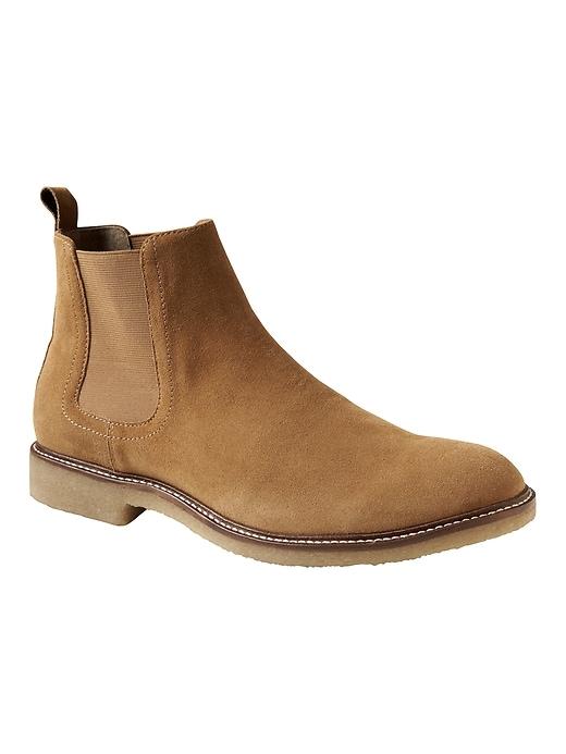 Banana Republic Mens Hemsley Suede Chelsea Boot Bark Size 10