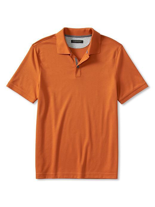 Banana Republic Mens Luxe Touch Polo Size L Tall - Autumn Orange