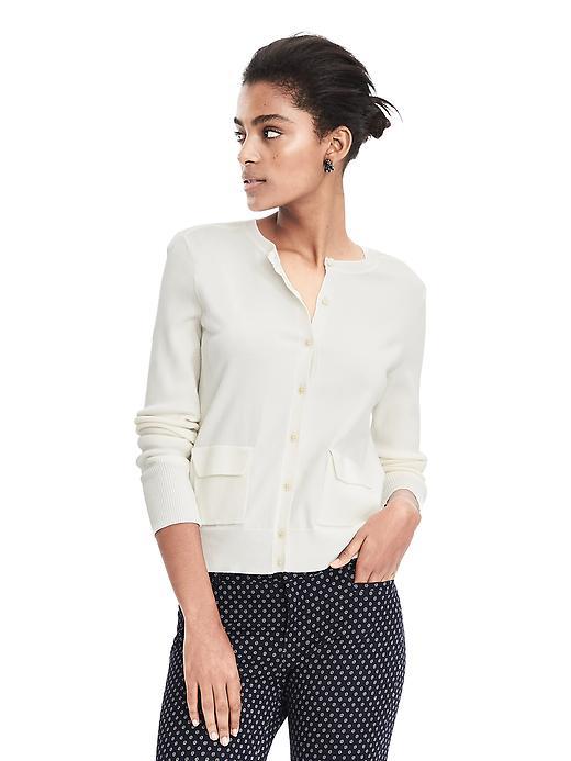 Banana Republic Womens Pocket Cardigan - White