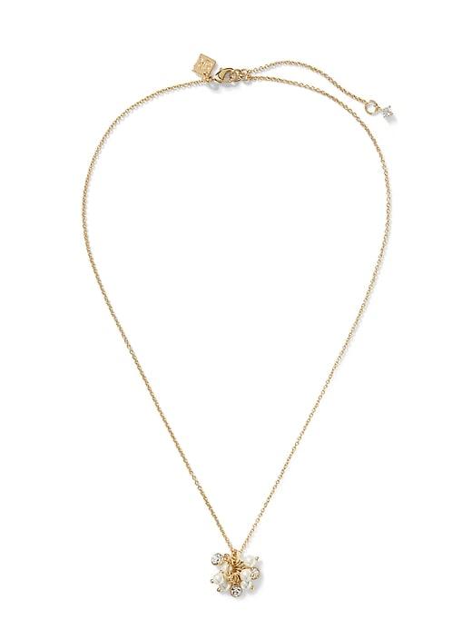 Banana Republic Womens Pearl Cluster Pendant Necklace Gold Size One Size