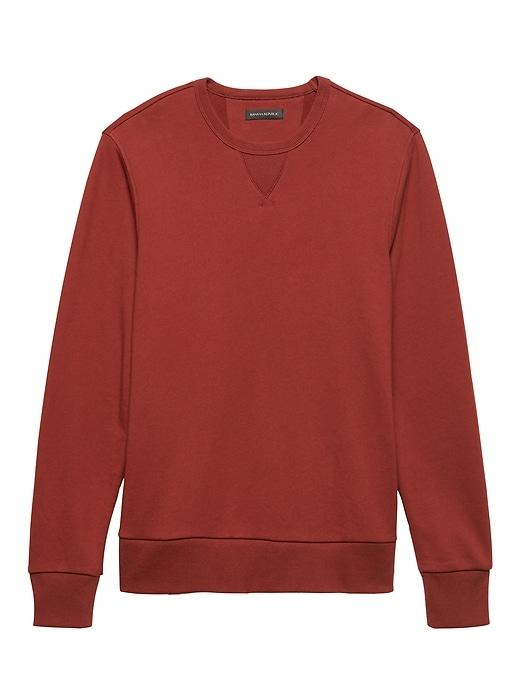 Banana Republic Mens French Terry Long-sleeve Crew-neck Sweatshirt Brick Red Size L