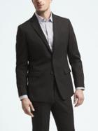 Banana Republic Mens Slim Solid Wool Suit Jacket - Black