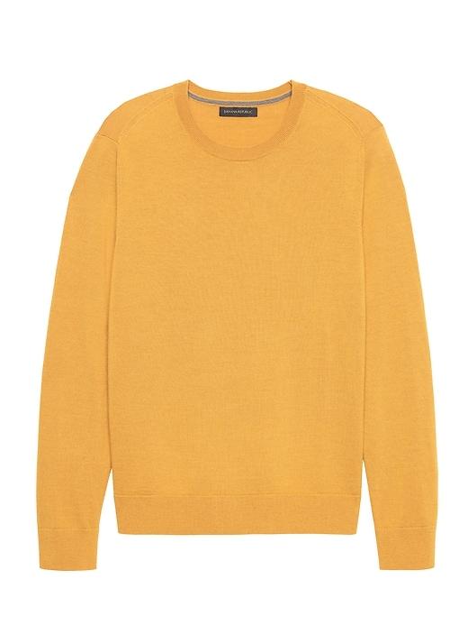 Banana Republic Mens Extra-fine Italian Merino Wool Crew-neck Sweater Maple Sugar Size Xs