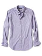 Banana Republic Mens Grant-fit Solid Custom Wash Shirt Purple Size L