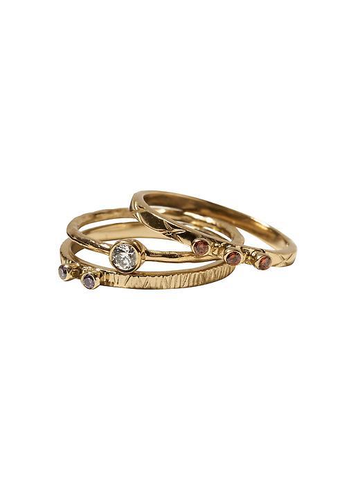 Banana Republic Stone Stack Ring Set Size 5 - Gold