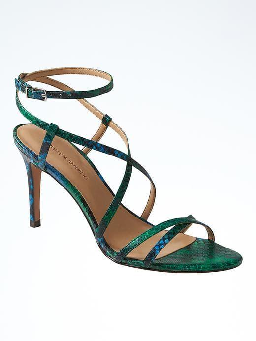 Banana Republic Crisscross High Heel Sandal - Blue Multi