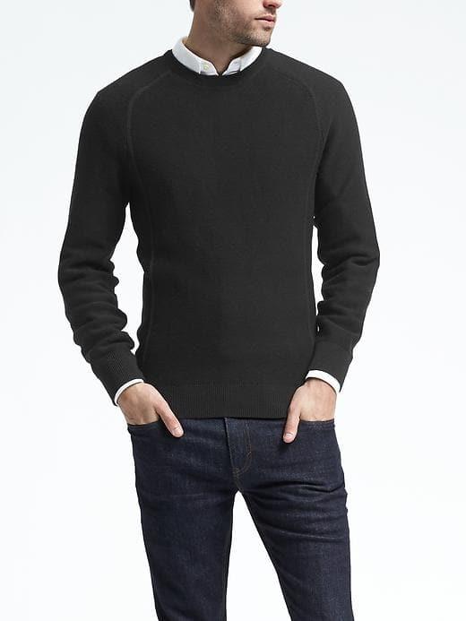 Banana Republic Mens Performance Links Crew Pullover - Black