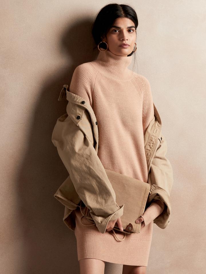 Turtleneck Sweater Dress In Responsible Wool