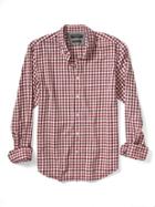 Banana Republic Mens Camden Fit Luxe Flannel Gingham Shirt Size L Tall - Tomato Paste