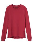 Banana Republic Womens French Terry Ruffle-back Couture Sweatshirt Chili Red Size Xs