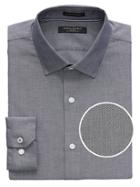 Banana Republic Mens Camden Standard-fit Non-iron Herringbone Shirt Navy Size M