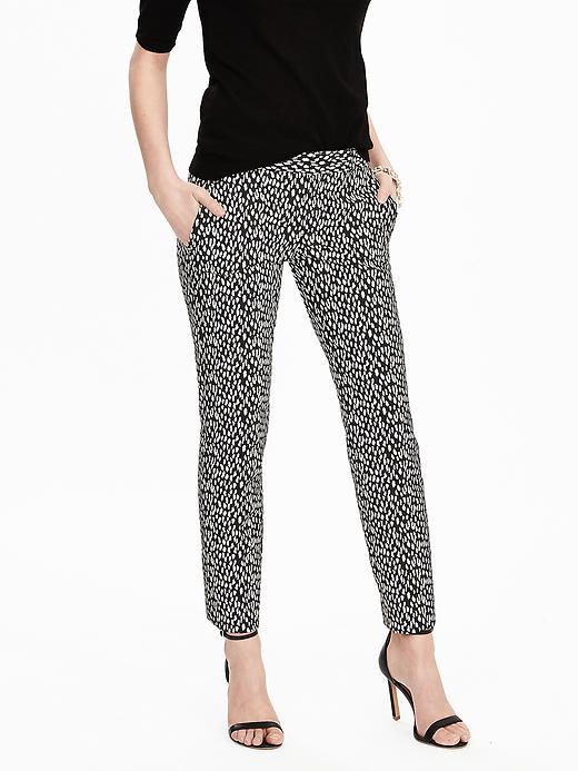 Banana Republic Womens Slim Leopard Print Ankle Pant Size 0 Regular - Black Print