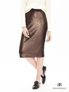 Banana Republic Womens Monogram Sequin Long Skirt Size 0 - New Bronze