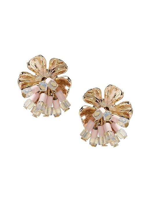 Banana Republic Womens Budding Floral Beaded Stud Earring Gold Size One Size