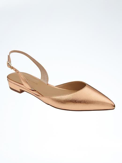 Banana Republic Pointed Toe Slingback Flat - Rose Gold