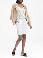 Banana Republic Womens Bi-stretch 10 Bermuda Short White Size 8