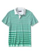 Banana Republic Mens Slim Stripe Dip Dye Polo Size L Tall - Green