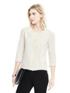 Banana Republic Womens Long Sleeve Embellished Top - Cocoon