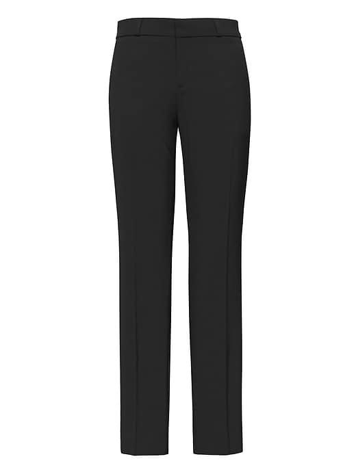 Banana Republic Womens Avery Straight-fit Machine-washable Italian Wool Blend Pant Black Size 20