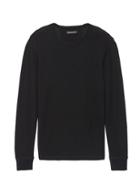 Banana Republic Mens Waffle-knit Cotton-modal Crew-neck T-shirt Black Size M
