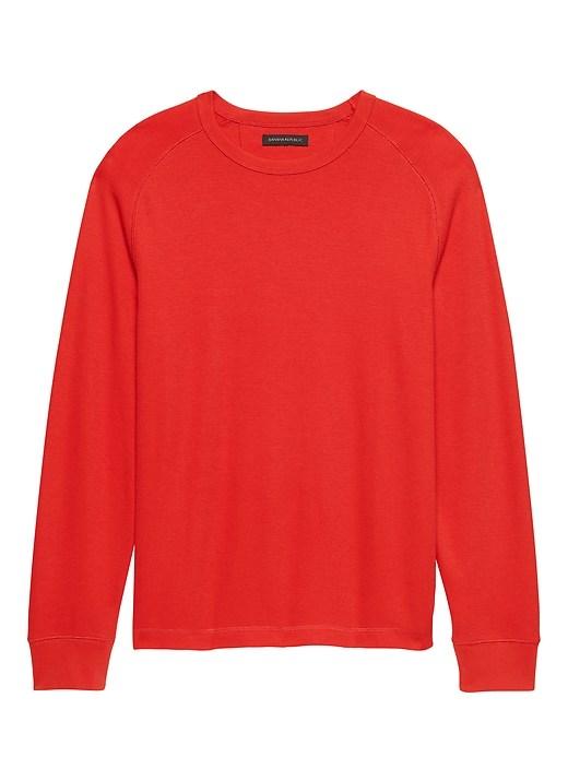 Banana Republic Mens Core Temp Waffle-knit Long-sleeve T-shirt Spiced Citron Size Xxl