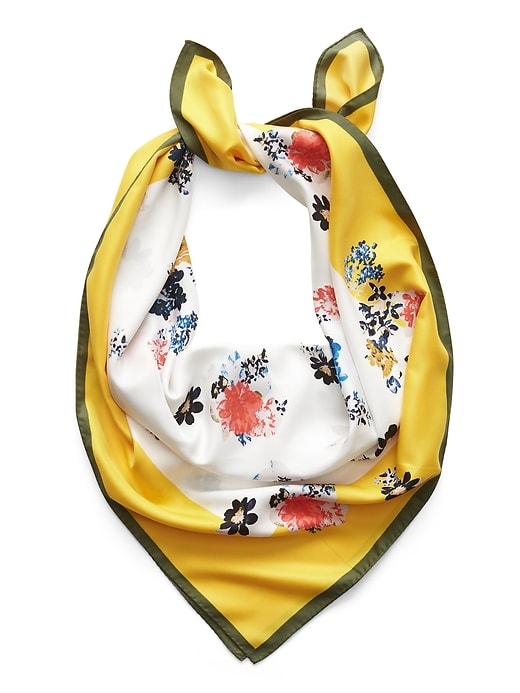 Banana Republic Womens Floral Large Square Scarf White Size One Size