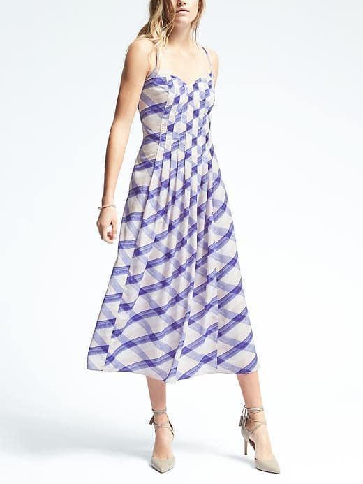 Banana Republic Womens Plaid Slipdress - Lavender