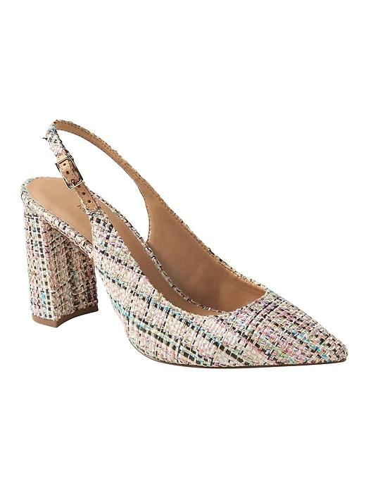 Banana Republic Womens Pointed Toe Slingback Pump - Baby Tweed