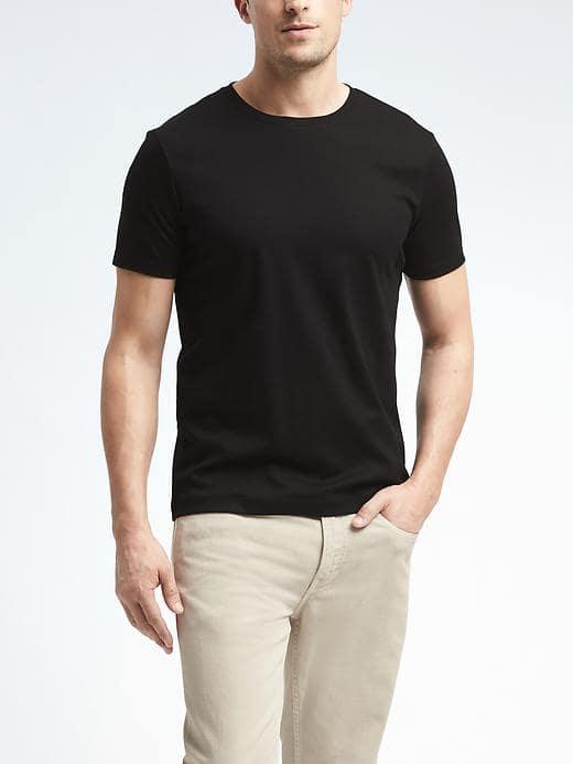 Banana Republic Mens Luxury Touch Crew Tee - Black