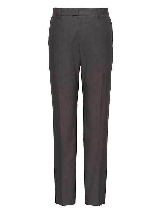Banana Republic Mens Slim Non-iron Stretch Cotton Solid Pant Cabin Brown Size 29w