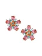 Banana Republic Womens Bright Floral Statement Stud Earring Gold Size One Size