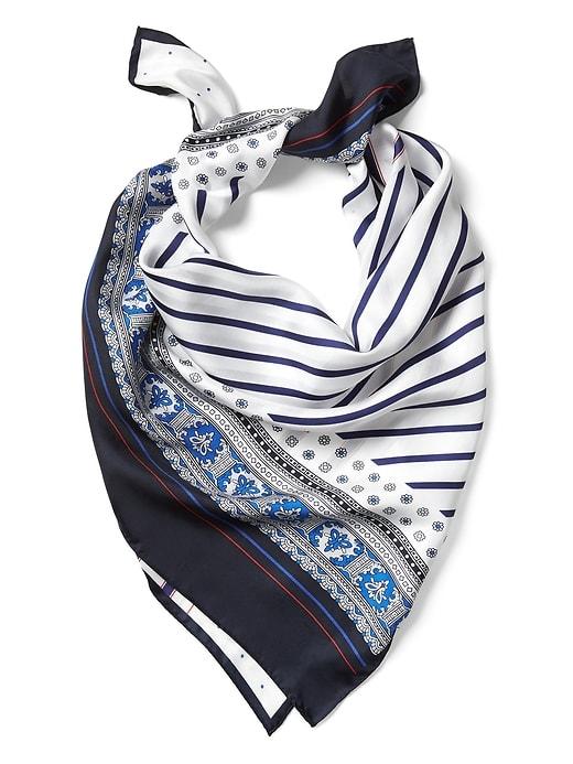 Banana Republic Womens Lula Border Large Square Silk Scarf White Size One Size