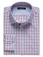 Banana Republic Slim Fit Non Iron Windowpane Plaid Shirt - New Coral