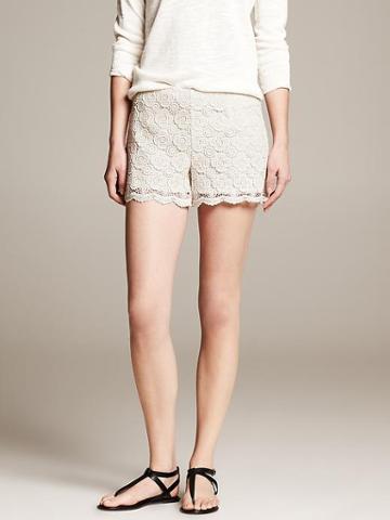 Banana Republic Lace Short - White
