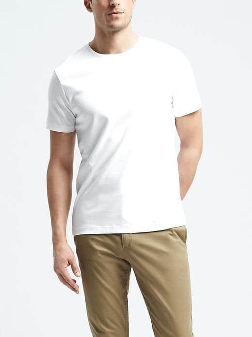 Banana Republic Mens Luxury Touch Crew Tee - White