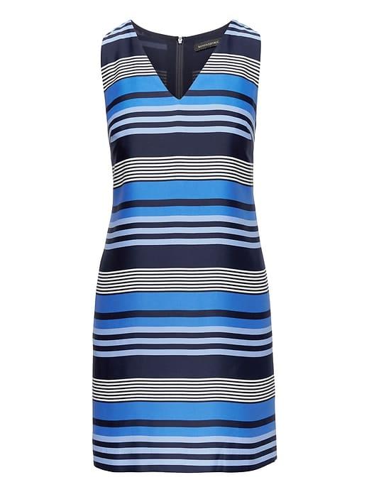 Banana Republic Womens Stripe Shift Dress Blue Stripe Size 4