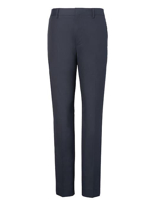 Banana Republic Mens Athletic Tapered Non-iron Stretch-cotton Pant Navy Size 34w
