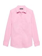 Banana Republic Womens Riley Tailored-fit Super-stretch Shirt Classic Pink Size 8