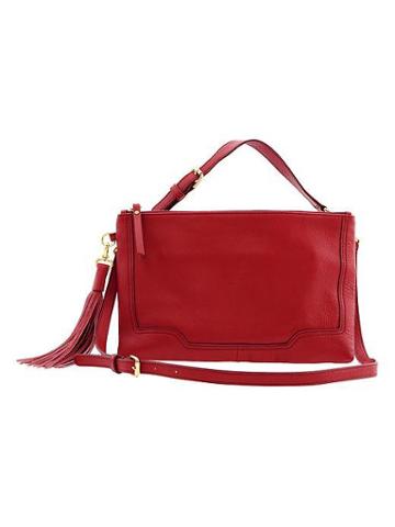 Banana Republic Evan Convertible Leather Crossbody - Garnet Red