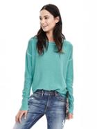Banana Republic Womens Tipped Italian Cashmere Blend Sweater Size M - Blue Water
