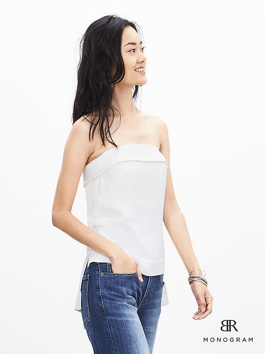 Banana Republic Womens Monogram Strapless Top Size 0 - Cocoon