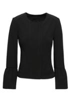 Banana Republic Womens Bi-stretch Flounce-sleeve Jacket Black Size 16