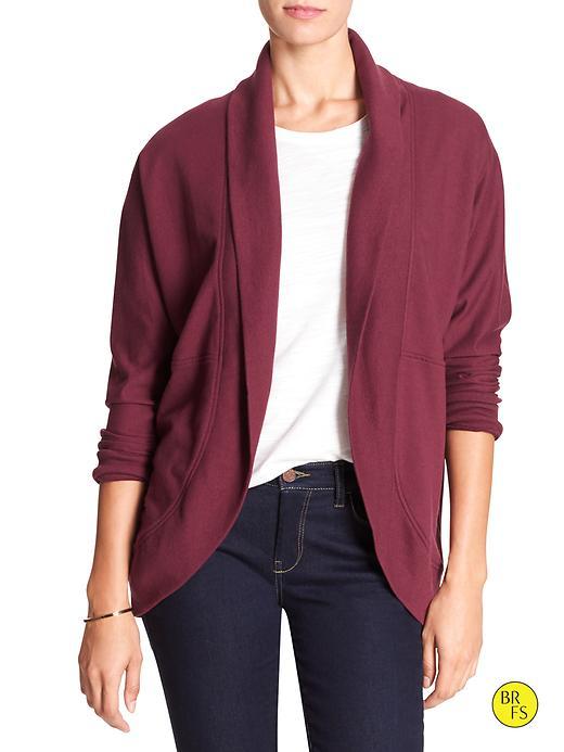 Banana Republic Womens Factory Shawl Collar Open Cardigan Size L - Classic Burgundy