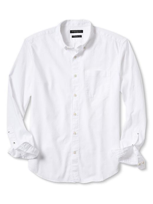 Banana Republic Mens Camden Fit Dobby Oxford Shirt Size L Tall - White