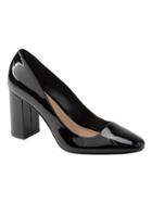 Banana Republic Womens Square Toe Block-heel Pump Black Patent Leather Size 10
