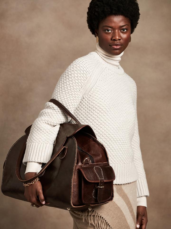Petite Merino Honeycomb Stitch Sweater
