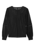 Banana Republic Womens Petite Mixed Lace Top With Camisole Black Size L