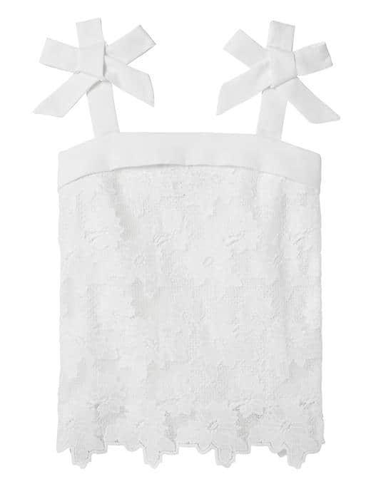 Banana Republic Womens Bow Shoulder Lace Top - White